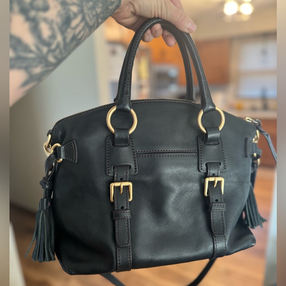 Dooney & Bourke Black Florentine Bristol Satchel - Picture 2 of 6